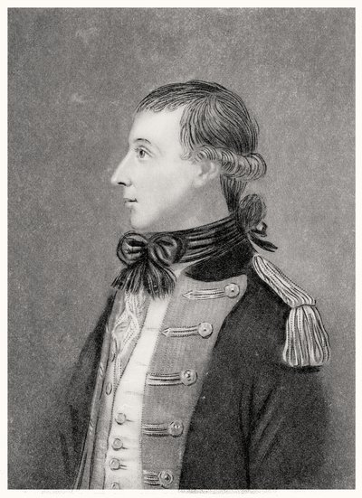 Theobald Wolfe Tone (1763-98), aus einem Originalporträt, das ihn in seiner Freiwilligenuniform darstellt von T.W. Huffam